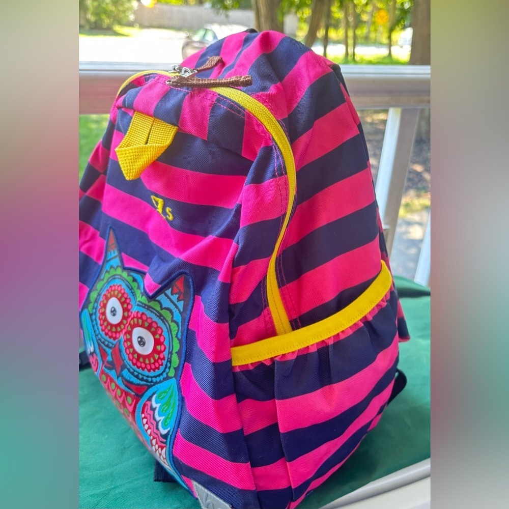 Hanna Andersson Owl patched Striped Back pack - Picture 3 of 15